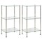 mDesign Metal/Glass 3-Tier Storage Tower w/ Glass Shelves, 2 Pack, Chrome/Clear